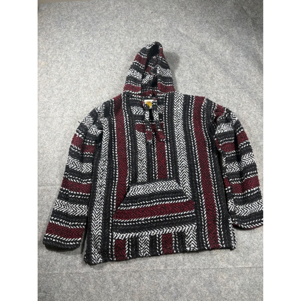 Earth Ragz Baja Hoodie Men's Medium Striped Pullover‎ Hooded Sweatshirt